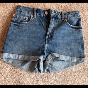 ASOS high waisted mom jean shorts